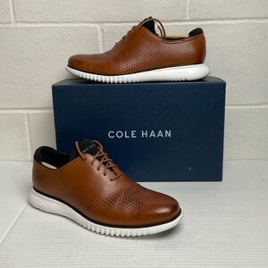 NEW Cole Haan 2 ZeroGrand LSR Wingtip Oxford C27879 Size 10.5M British Tan/Ivory